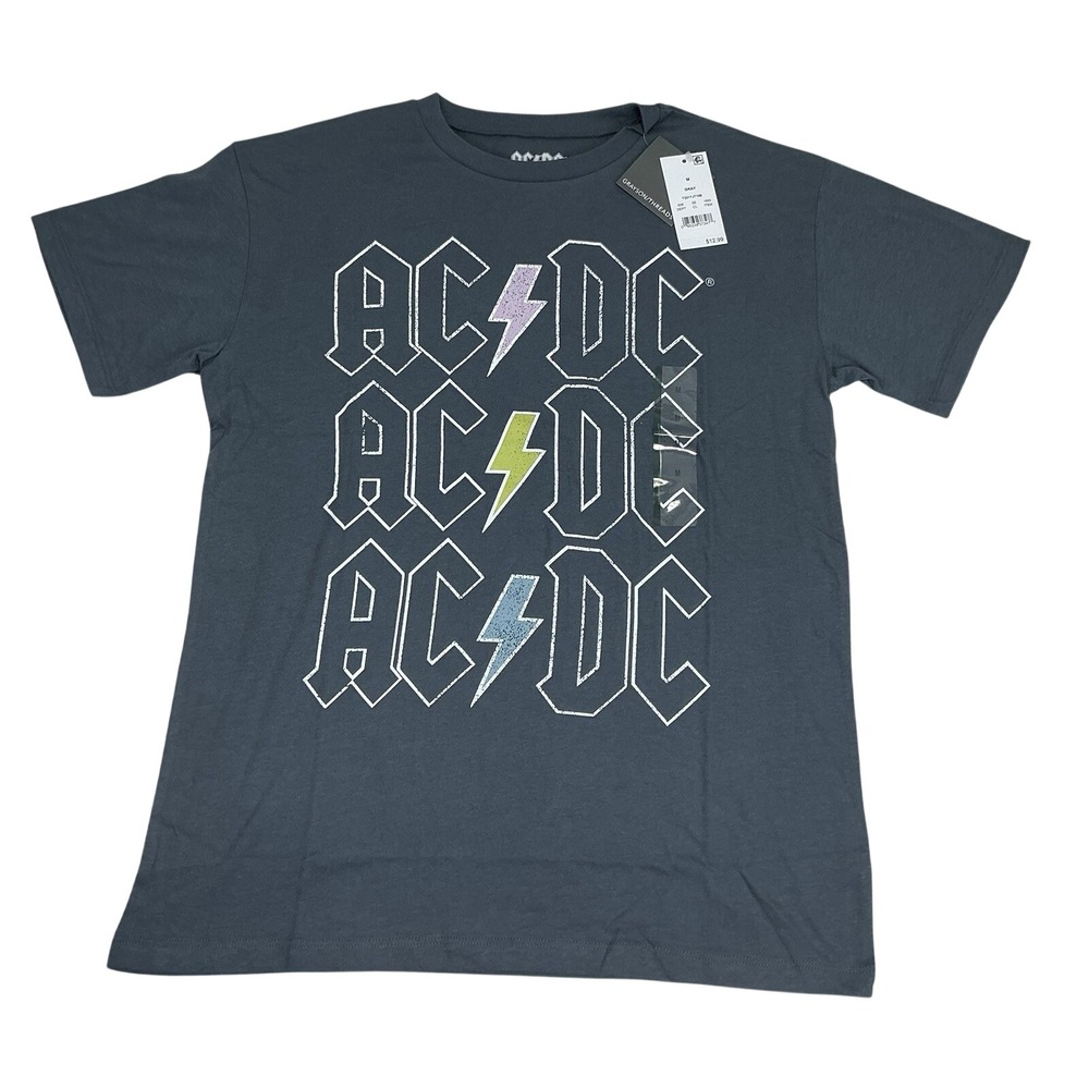 Grayson Threads AC DC Rock Band Graphic‎ T Shirt Gray Unisex Size Medium